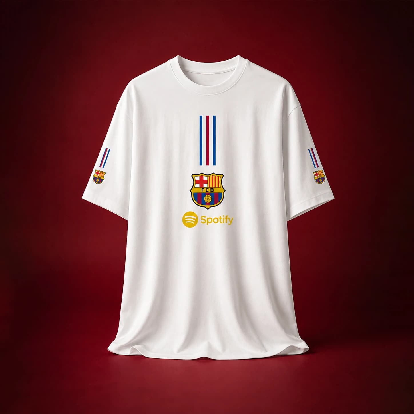 TX127 Barcelona White Dropshoulder Tee