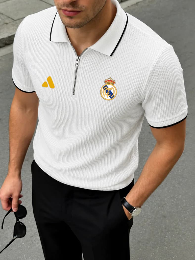 tx128 White Real Madrid Men's Polo