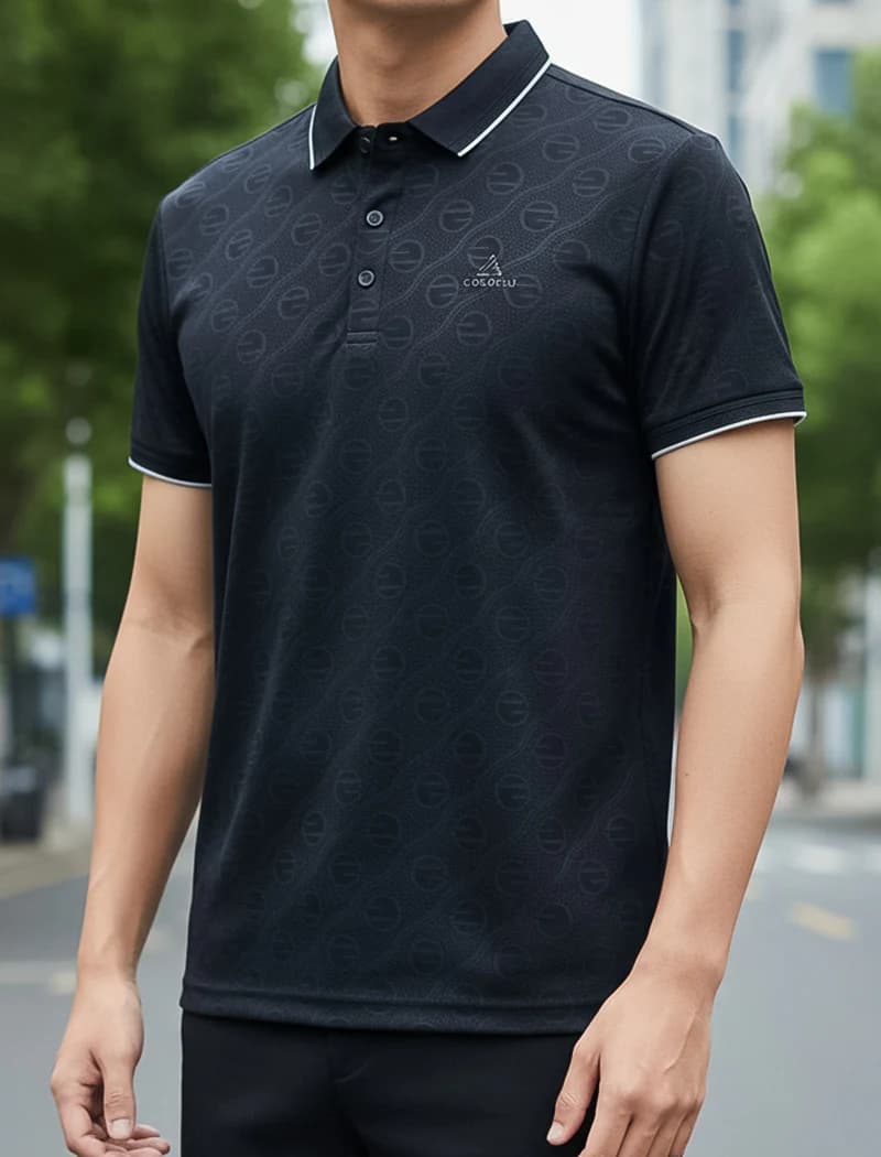 PL153 Black Men's Polo